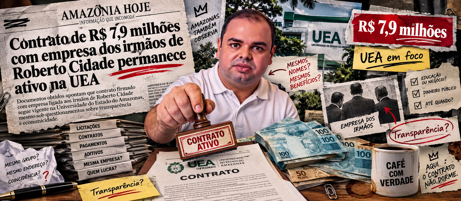 Contrato milionário dos irmãos de Roberto Cidade vira tema de sabatina